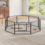 8 Panel 80x60cm Dog Playpen Metal Pet Puppy Pen Heavy Duty Indoor Outdoor Fences