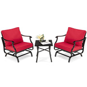 3PCS Rocking Chair & Table Set Garden Patio Bistro Set Glider Rocker W/ Cushion