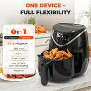 2.8L Mini Air Fryer 800W Low Fat Oil free Healthy Oven Frying Kitchen Cooker