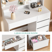 Dressing Table With 5 Drawers LED Mirror Set Makeup Desk Vanity Table Tgjvccszjd