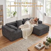JUMBO CORD MODULAR L SHAPE CORNER SOFA 4 SEATER FURNITURE SETTEE SUITE POUFFE UK