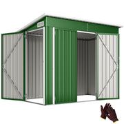 Outdoor Storage Shed, 7.5 x 4.3ft Metal Garden Shed, Green, Refurbished