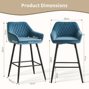 1/2/4X Breakfast Bar Stools Velvet Padded Bar Chairs Seat Kitchen Pub Stool UK