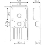 Inset Stainless Steel Kitchen Sink - 1.5 Bowl Silver Contemporary Double Sink