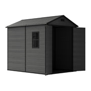 Grey Wood Grain Plastic Garden Shed 6x8 6x6 5x3 Outdoor Tool Bike Storage House