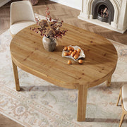 55'' Solid Wood Oval Dining Table Farmhouse Kitchen Dinner Table for 4-6 Person