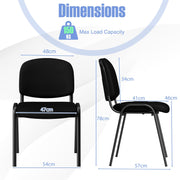 5 Pack Stackable Office Conference Chairs Steel Meeting Room Armless Chairs
