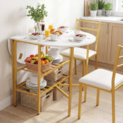 110 x 70 x 76 cm Folding Dining Table with 2 Side Panels