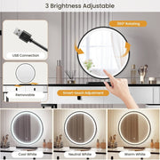 Dressing Table With LED Lights Dimmable Mirror Vanity Makeup Table 5 Drawers UK