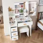 Dressing Table With Drawers Mirror Stool Set Makeup Desk Vanity Table Fytvldrlkj