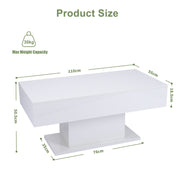 LED Coffee Table High Gloss Rectangle Center Table Modern Living Room Furniture