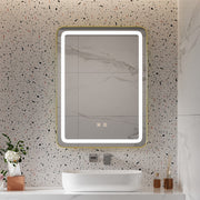 60x80cm Wall Bathroom Mirror with Illuminated LED Lights Touch Contorl Demister