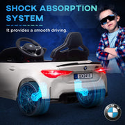 AIYAPLAY 12V BMW M4 Licensed Kids Electric Car w/ Remote, Suspension, White