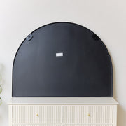 Large Black Arched Wall Mirror 90cm x 120cm minimalist thin framed overmantle