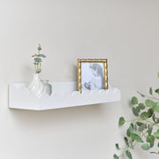 White Scalloped Wall Storage Shelf - 61cm shelving wall mounted decor wave