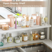 Vanity Dressing Table with LED Lighted Mirror & 11 Drawers Makeup Desk w/ Stool