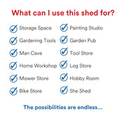 Metal Shed Outdoor Garden Storage 7x4 - 11x14 Apex Roof Galvanised Steel Ranger