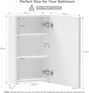 LED Bathroom Mirror Cabinet with Shaver Socket Demister Sensor Lights 70x50cm