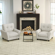 Tufted Upholstered Living Room Chair Reading Armchair-Beige
