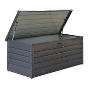 600L Galvanized Steel Trunk Container Garden Waterproof Storage Box Tools Bin UK