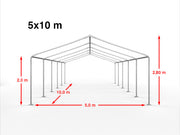 Marquee Party Tent gazebo shelter 5x10 m PE 350 N white
