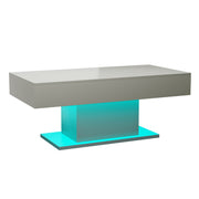 LED Coffee Table High Gloss Rectangle Center Table Modern Living Room Furniture