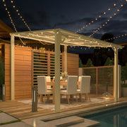 3 x 3m Wall Mounted Pergola Outdoor Aluminium Gazebo Patio Lean to Awning Deck