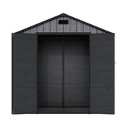 Plastic Sheds Outdoor Garden Shed 8x4FT Wood Grain Utility Tool Storage House