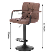WOLTU 2X Bar Stools Chairs Breakfast Stools Kitchen PU Leather Adjustable Swivel