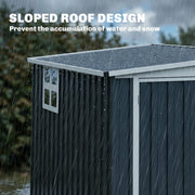 4 x 6ft Lean to Garden Storage Shed with Window, Dark Grey