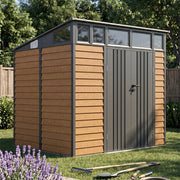 8 x 7ft Metal Garden Shed Waterproof Outdoor Bike Tool Storage Shed Double Doors