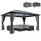 3.6 x 4m Aluminium Hardtop Gazebo Canopy with Polycarbonate Roof & Sidewalls