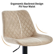 4PCS Swivel Bar Stools Velvet/Faux Suede Breakfast Adjustable Height Bar Chair