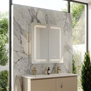 Bathroom Mirror Cabinet 600×700mm with LED Light Demister Shaver Socket Dimmable