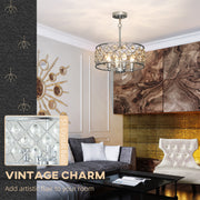 Crystal Chandelier w/Adjustable Height, 4-Light Ceiling Light Refurbished