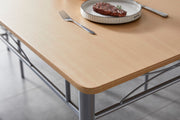 Dining Table and Chairs Set Metal Wood Effect Table Dining Set 4 Chairs Silvia