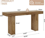 70.9 Inch Modern Bar Table Rectangular Counter Height Pub Table for Home, Bistro