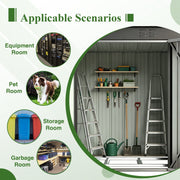 Garden Shed Pent Roof 4X8FT Metal Free Foundation Base Storage House Grey