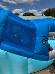 H2OGO! Whale Inflatable Kids Water Park Slide Splash Pad Climb Wall Blower