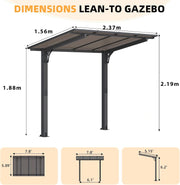 Metal Freestanding Hardtop Gazebo Aluminium Outdoor Pergola Waterproof for Patio