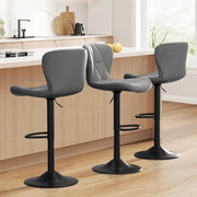 Faux Leather Bar Stools, Swivel with Backrest & Footrest, Set of 2