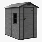 4X6FT All-Weather Plastic Garden Shed Outdoor Tool Storage House w/ Window &Base