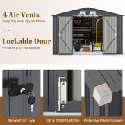 426cm x 300cm Outdoor Storage Shed Large Garden Tool House-Dark Gray