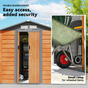 6.5x5.2ft Garden Shed Tools Equipments Storage Sliding Door House Hut Shelter