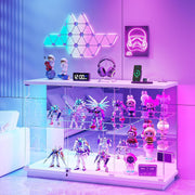 RGB Glass Display Cabinet with Lock, Motion Sensor, Display Case for Figures