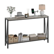 Console Table 2‑Tier Rustic Sofa Table with Open Storage Slim Entryway Tables