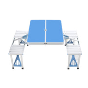 Lightweight Folding Picnic Table Set with 4 Chairs Self-Packing Easy Storage