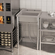 Stainless Steel Utility Sink 304 Bowl Wash Station Kitchen Tone Restaurant Garag