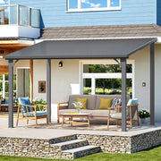 Aluminium Lean to Gazebo Outdoor Metal Harodtop Wall-Mounted Heavy Duty Pergolas