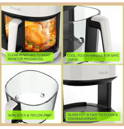 5L Digital Air Fryer Large Transparent Multifunction Oven Cooker 1800W Oil Free